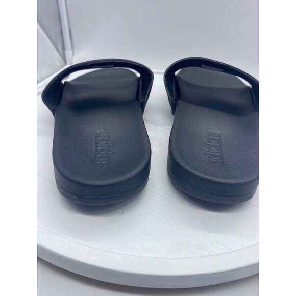 Adidas Adilette Mens Slide Sandals Size 8 Black White 3 Stripes Athletic Slip On - Picture 4 of 6